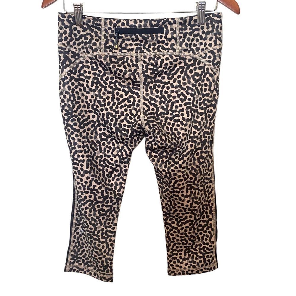 LULULEMON Gather & Sprint Crop Ace Spot Grain Black Rare THROWBACK! - Picture 5 of 9